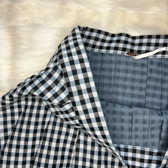 NWT Free People | Honey Blue Multi Gingham Pleated Skater Mini Skirt 10 - Picture 9 of 16